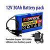 Nová přenosná Super 12V 30000mAh dobíjecí lithioiontová baterie Kapacita DC 12.6V 30Ah Monitor pro CCTV kameru + Nabíječka