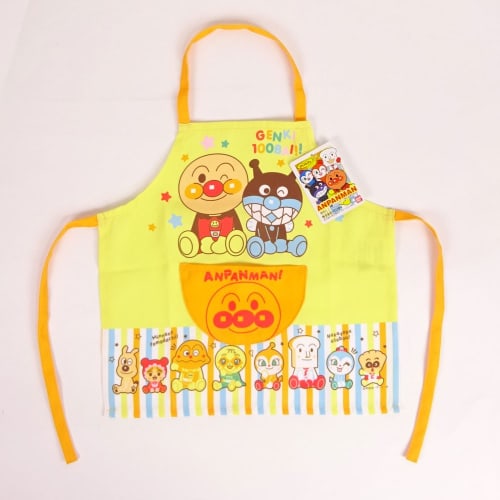 Children's apron and bandana set featuring Anpanman, 100cm, size 28, for toddlers who can wear the bandana themselves
