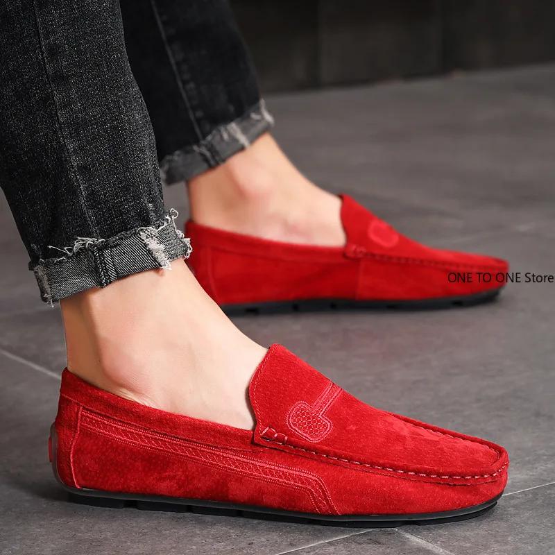 Fashion Male Driving Shoes for Men Suede Leather Designer Luxury Brand Smile Mens Casual Formal Loafers Slip On Moccasin Flats Footwear