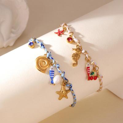 Women's Ocean Series Stainless Steel Woven Rope Bracelet - Summer Fashion Trend