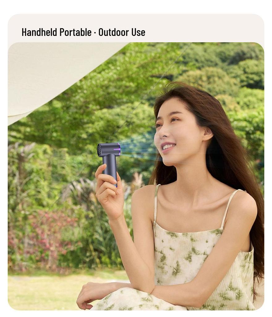High-Speed T05 Portable USB Turbo Fan: Mini Handheld, Powerful Wind, Silent Operation