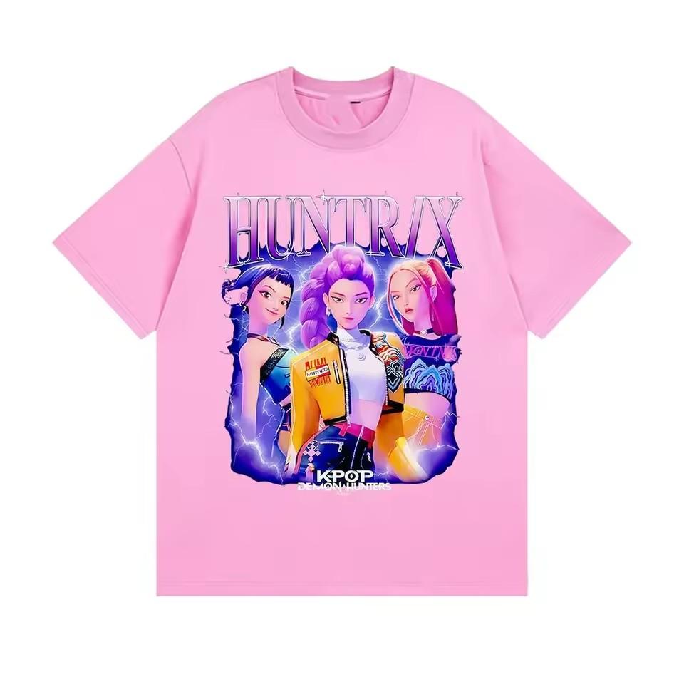 Summer Huntrix Kpop Demon Hunters Graphics Cool Printed Girls Boys T Shirts High Quality Fashion Causal Tee Cotton Children Tops