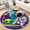 1pc Astronaut Alien Office Round Area Rug, Under Office Chairs Bedroom Living Room Home Decor, Room Deco