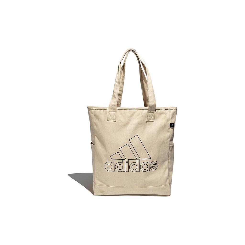 adidas Large Logo Sports Minimalist Canvas Tote Shopping Bag Unisex Tote Bag Off-White GN8872