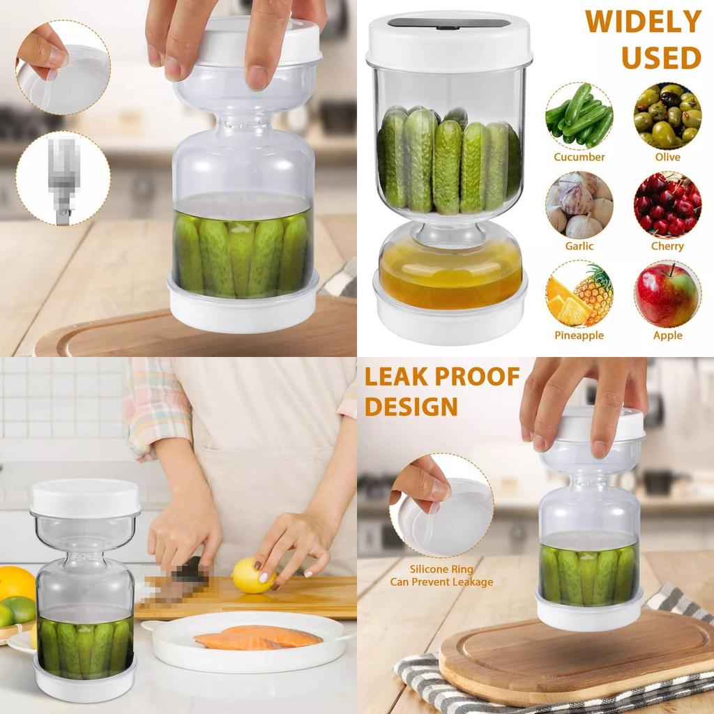 Moderner minimalistischer 300ml Acryl-Gurkenglas für Trocken-Nass-Trennung in der Küche