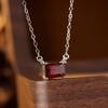 S925 Sterling Silver Necklace with Amethyst, Citrine, Peridot, Topaz, and Garnet Gemstones