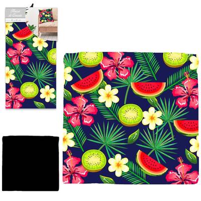 [Q5503] - Multicolored 'Watermelon Kiwi' Designer Cushion Cover - 40x40 Cm