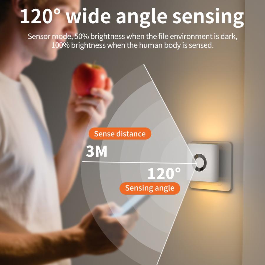 Xiaomi EU Plug In Motion Sensor Night Light 220V 240V Wall Lamp Warm White Lighting for Bedroom Staircase Hallway Toilet Corridor
