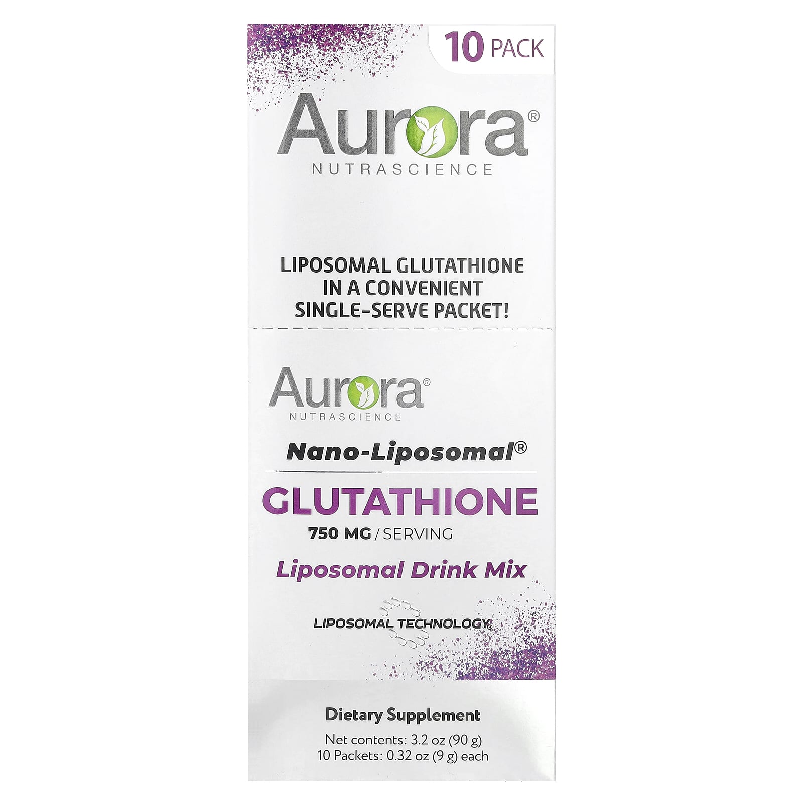 

Nano-Liposomal®, Glutathione, Liposomal Drink Mix, 10 Packets, 9G (0.32Oz) Each