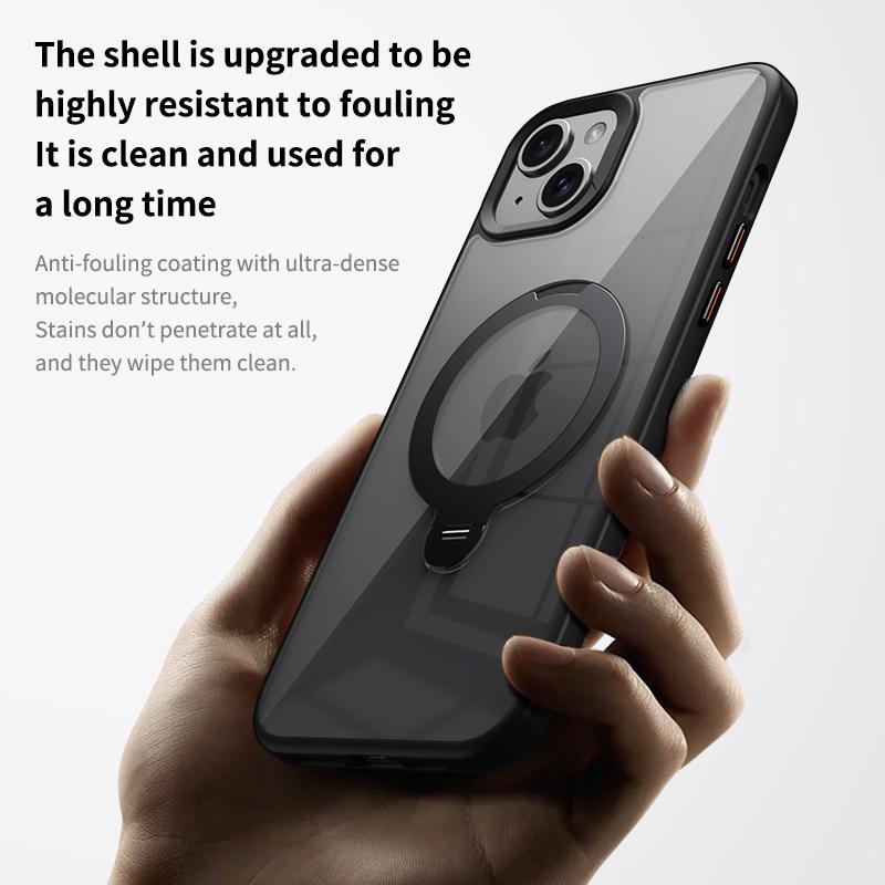 For iPhone 15 Case Compatible with MagSafe TPU+Acrylic Kickstand Clear Phone Cover