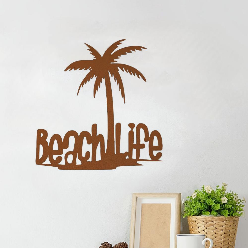Beach Life Palm Tree Metal Wall Art Home Decor Tropical Metal Palm Tree Wall Decor Beach Theme Beach Theme Decor Cutout Art