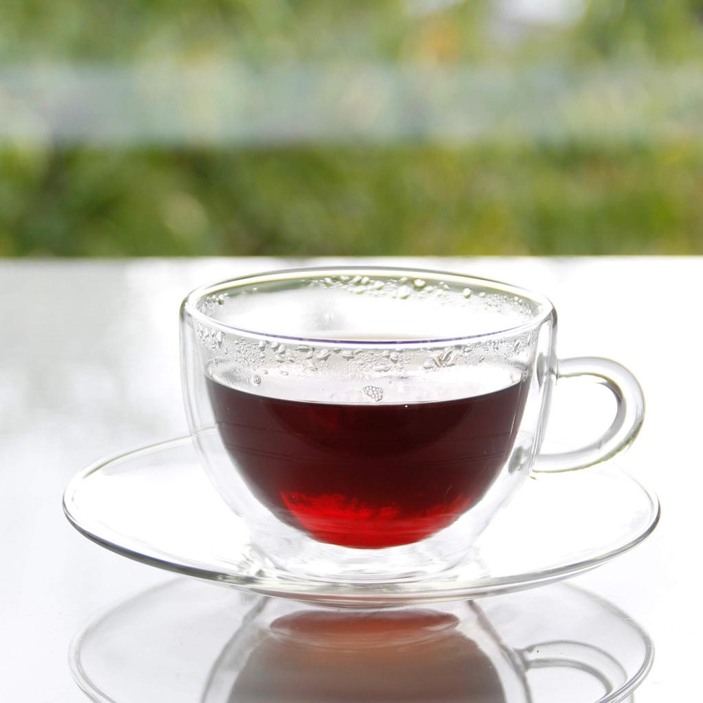COFFEE TEA CUPS 2 PIECES WITH STANDS THERMAL GLASSES 250ml