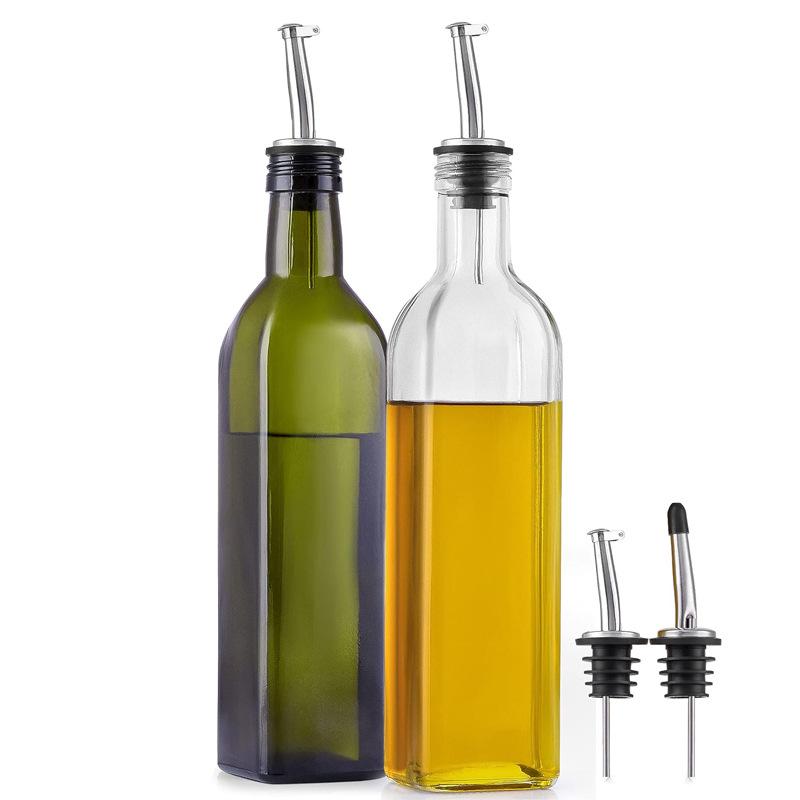 Large Capacity Thickened Glass Olive Oil, Soy Sauce & Vinegar Bottle for Kitchen