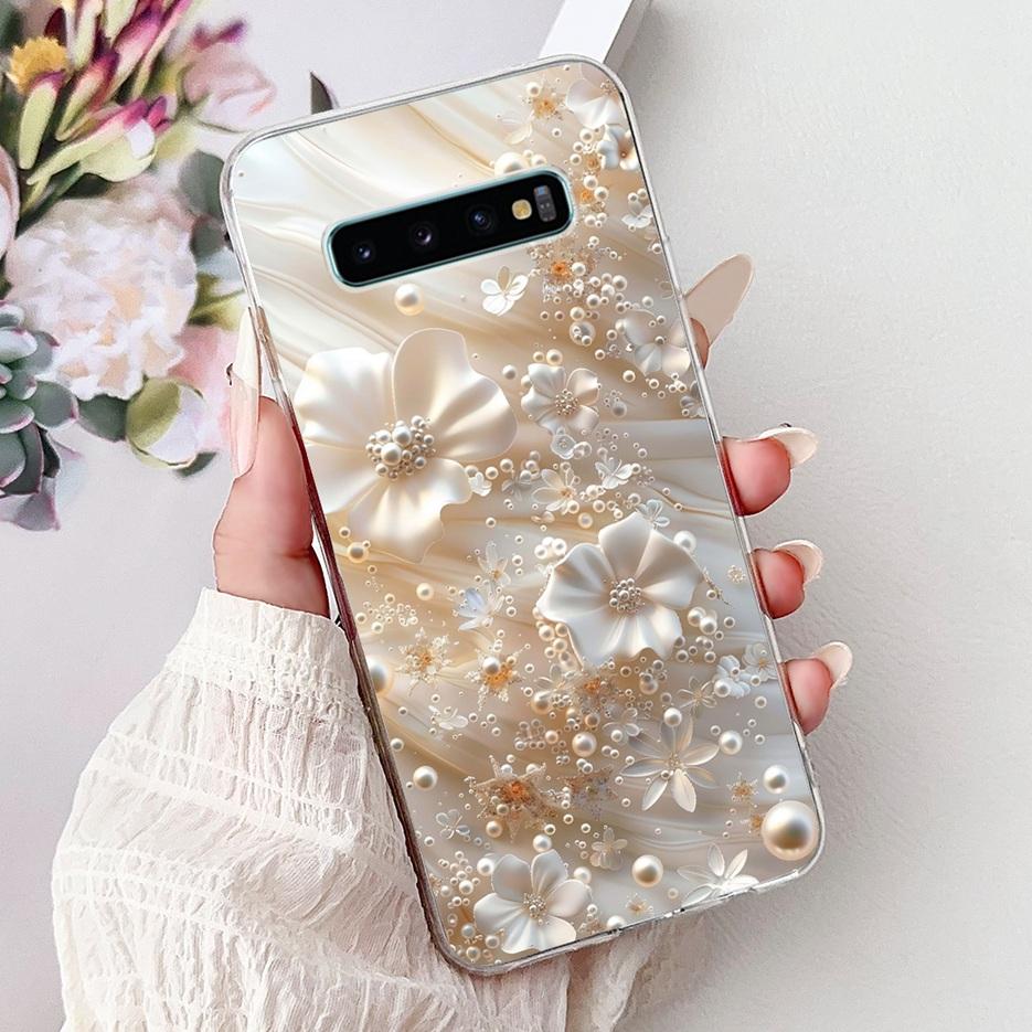 For Samsung Galaxy S10 S10e S10+ Case Luxury Love Heart Painted Cover Soft Slim Phone Case For Samsung S10 Plus S 10 S10e Fundas
