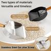 Stainless Steel Cat Litter Scoop Long Handle Pet Waste Shovel Cleaning Tool Toilet Garbage Picker Litter Box Cats Supplies