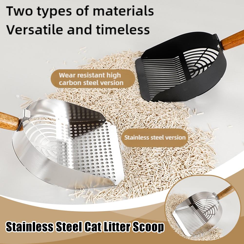 Stainless Steel Cat Litter Scoop Long Handle Pet Waste Shovel Cleaning Tool Toilet Garbage Picker Litter Box Cats Supplies