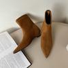 2025 Fashion High Quality Pointed Toe Vintage Ankle Boots Sexy Thin Low Heel Women Warm Knight Slip On Party Shoes