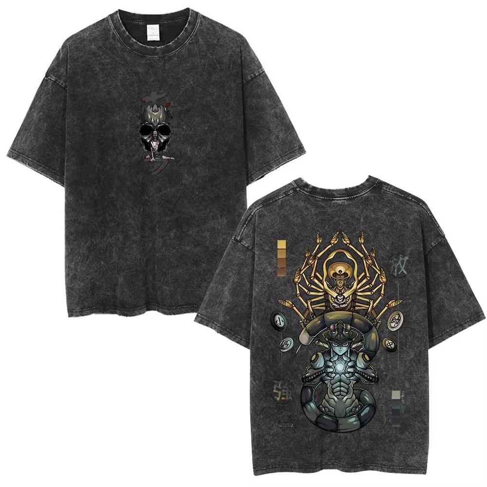 Anime Hunter X Hunter Phantom Troupe Washed Tshirts Hisoka Graphic Print T Shirts Men Women Clothing Cotton Oversized Tee Shirt