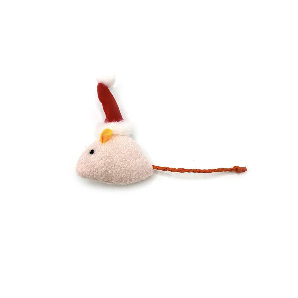 Christmas Style Plush Mouse Grinding Toy, Pet Self Fun Toy, Wear-resistant, Bite Resistant, Easy To Clean, Training Interactive Toy