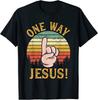 One Way Jesus People Christian Revolution Finger Up Retro Unisex T-Shirt