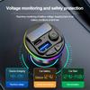 Bluetooth 5.0 FM Transmitter Car Kit MP3 Modulator Player Handsfree Audio Receiver with 3 In 1 Charge Cable for IPhone Huawei