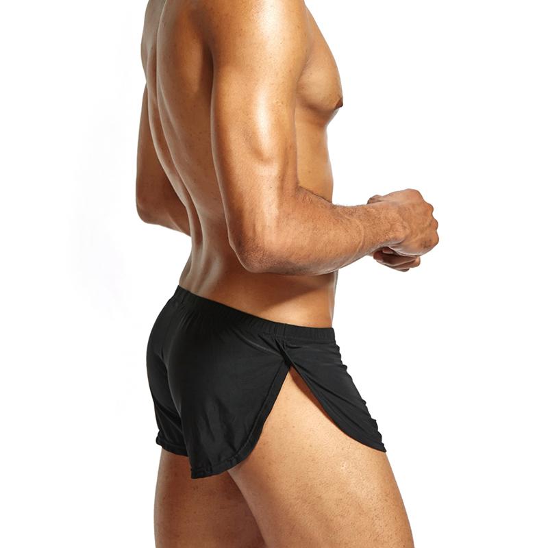 Boxer Jockmail Seide glatte runde Kante Home Trunks Hosen kurze Schlafhose Sexy Arro Hosen Herren dreiteilige Hose