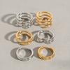 Yori Modern Minimalist Smooth Stainless Steel Plain Ring Metal Stylish Statement Gold Plated Jewelry Waterproof