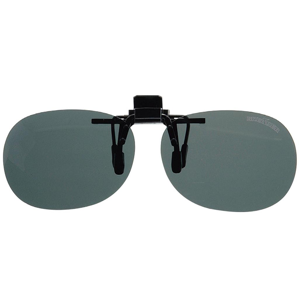 BREAKER Polarized UV-Cut Clip-On Sunglasses, Smoke, Round, Medium Size 9347-02