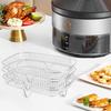 Air Fryer Rack Grillrost Edelstahl Air Fryer Ofen Grill Dampfgarer Stapelbarer Netz-Grillkorb für Zuhause Küche