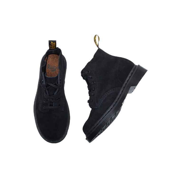 Dr. Martens Suede Lace-Up Flat Martin Boots Women Boots Black 27447001