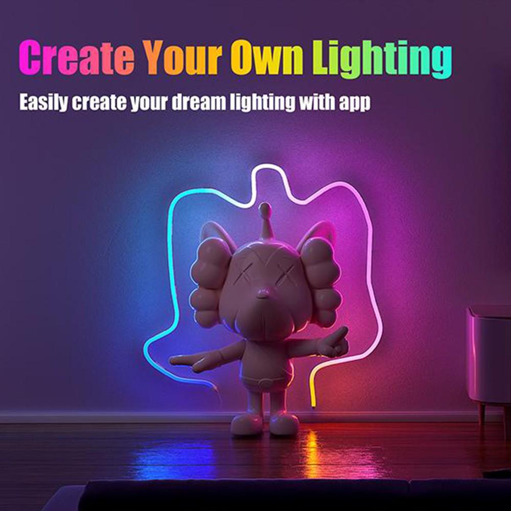 5V Dream Color Neonlichtstreifen mit USB, Bluetooth-App & Musik-Soundsteuerung für DIY-Formen