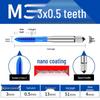 Cobalt Blue Nano-Coated Stainless Steel Spiral Tap Drill Bit Set M2-M8