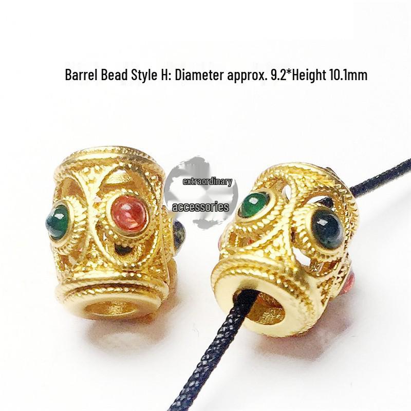 Handmade Ancient Gold Sand Beaded Bracelet with Cloud and Drip Accents