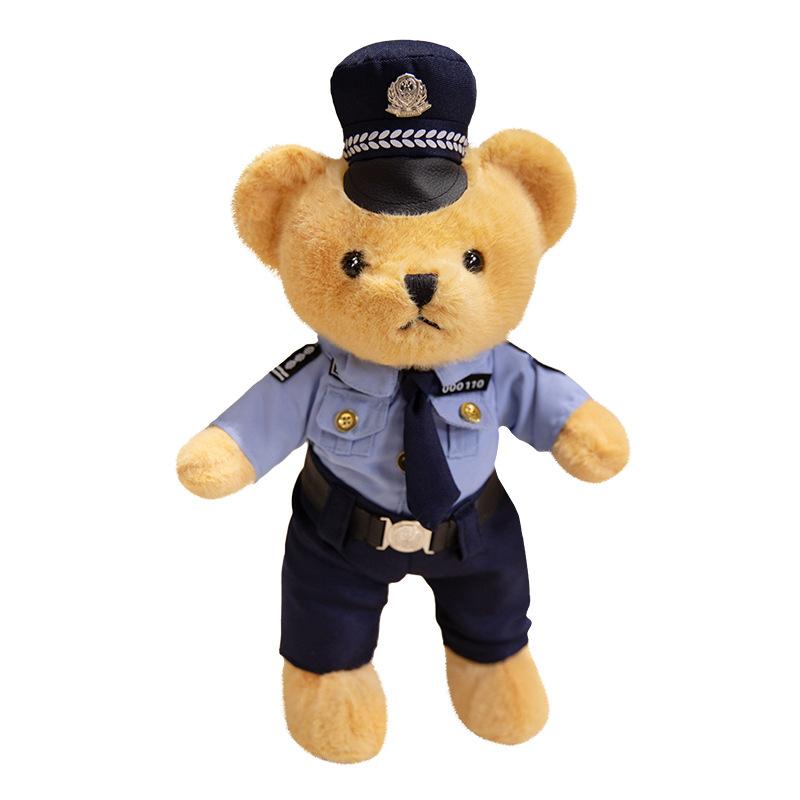 Police Bear Doll Traffic Police Bear Doll Fire Bear Teddy Bear Plush Toy Publicity and Education Activity Gifts