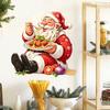 Festive Party Supplies Santa Claus Wall Sticker, Waterproof PVC Decal, Removable Decorative Creative Xmas Gifts for Friends Art Glass Windows