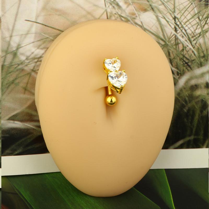 1pc Golden Belly Button Rings Pack Stainless Steel Long Dangling Navel Belly Piercing Jewelry For Women 14G Belly Bar Kit Stud
