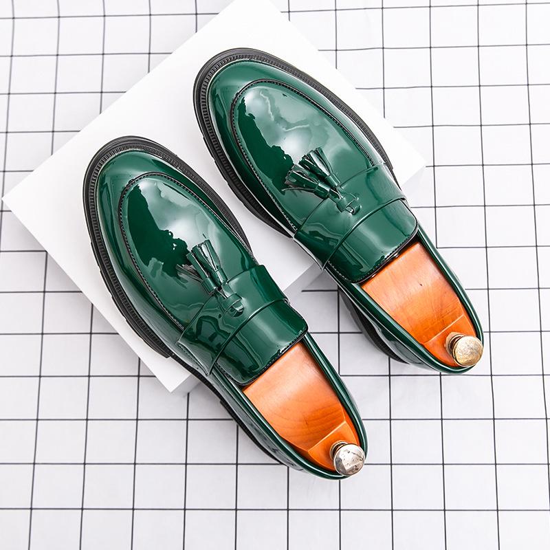 Men's Leather Cross-Strap Tassel Loafers: Pointed Toe Formal & Casual Versatile Shoes In Large Sizes
