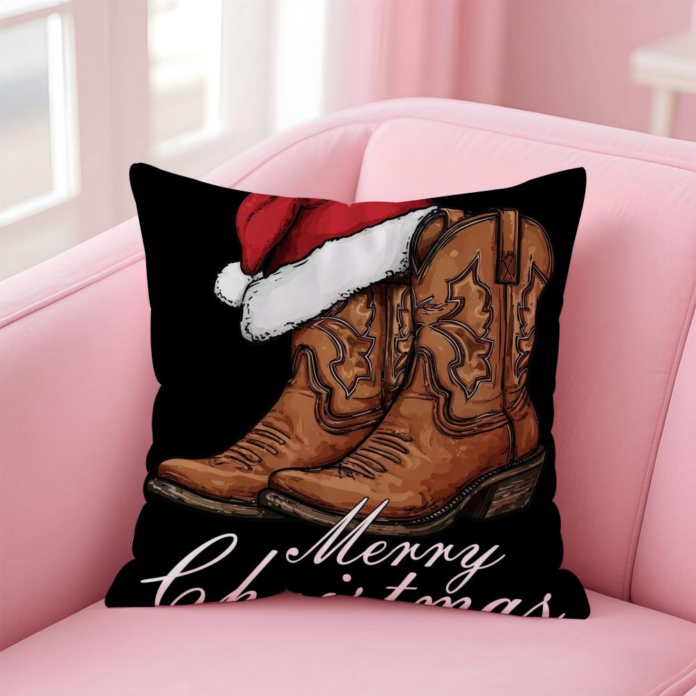 Christmas Funy Abstract Art Cushion Cover Linen Pillowcase Cover Soft Decor for Sofa Home Room