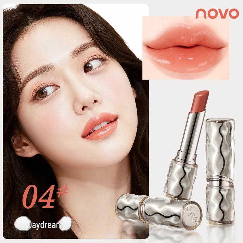NOVO Moisturizing Honey Fluorescent Lipstick: Mirror Gloss, Stain-Resistant, Bare Face Whitening Effect.
