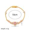 European & American Fashion Butterfly Heart Rhinestone Bracelet: Elegant Luxury Hand Jewelry in Sweet Copper