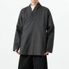 Chinese Style Men Brushed Hanfu Jacket Autumn Winter Men Traditional Cross Collar Jacket Male Long Sleeve Outerwear