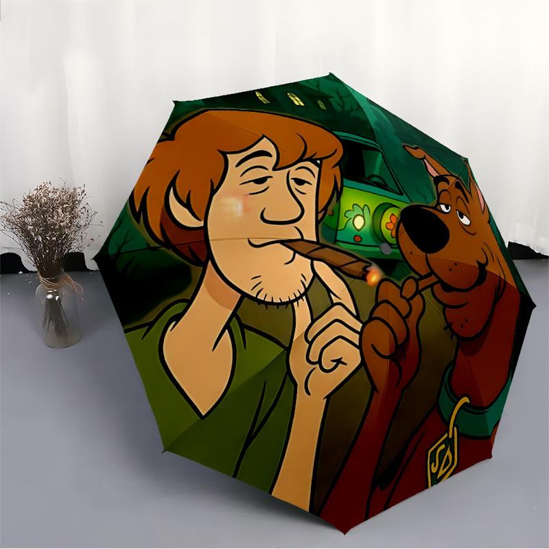 1pc Scooby-Doo Mystery 8-Ribs Sturdy Frame, Automatic Open/Close, Durable & Colorful Ideal for Beach, Travel, And All Seasons10152