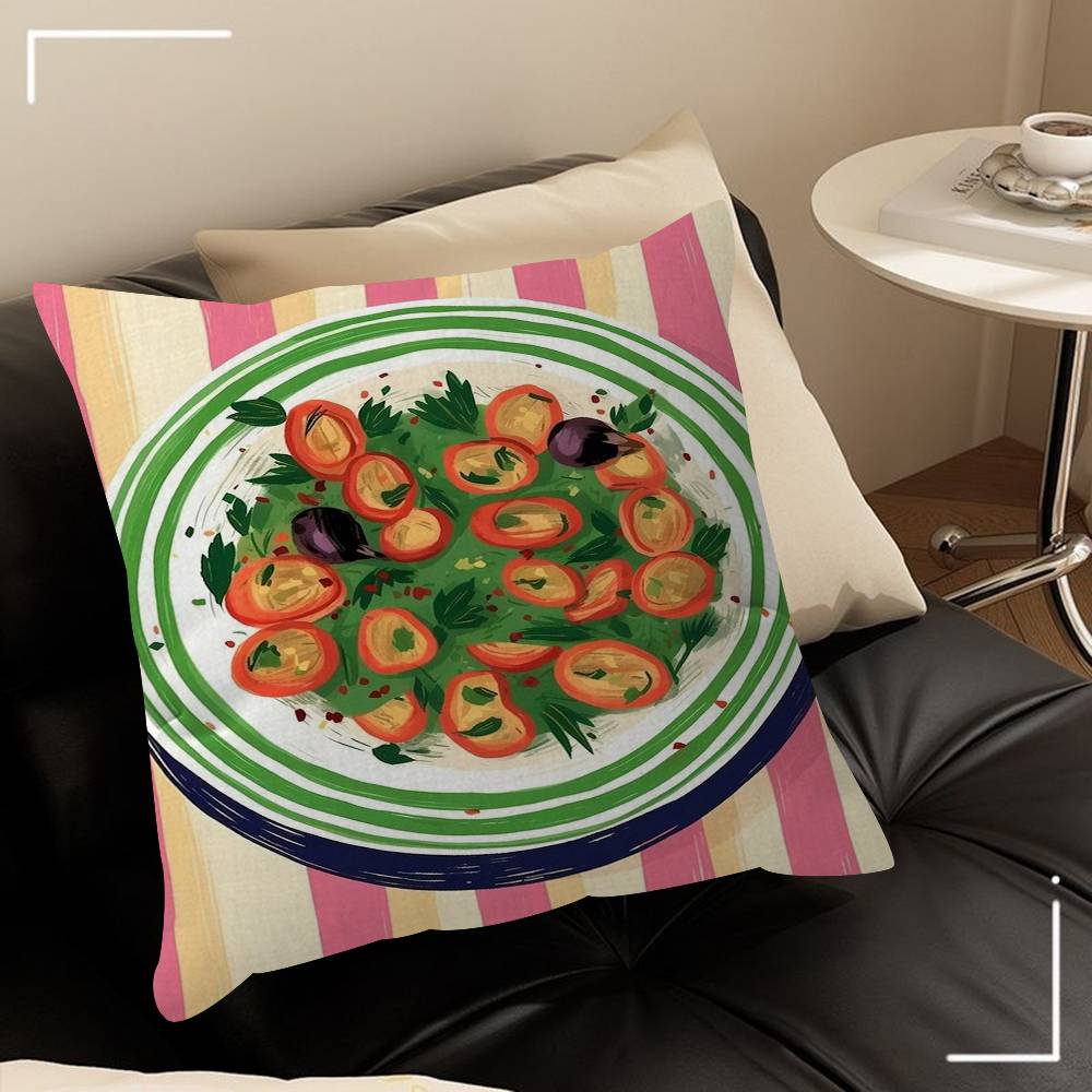 

A Plate Of Food Top View Food Stitch Lucky Dragon Pillow Cover Sofa Cushion Cover Home Room Decoration Children Gift 30x30 cm
