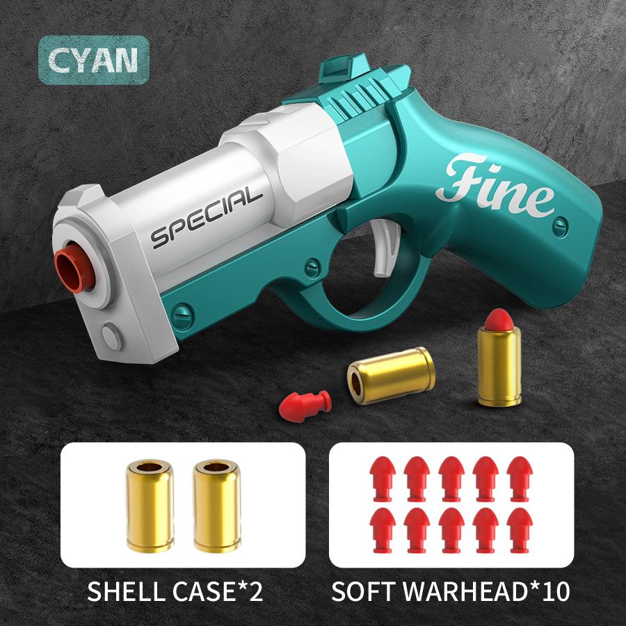 

Гоблинский метательный пистолет с мягкими пулями, может стрелять игрушечным пистолетом для мальчиков, мини-модель дробовика с ручным затвором циан