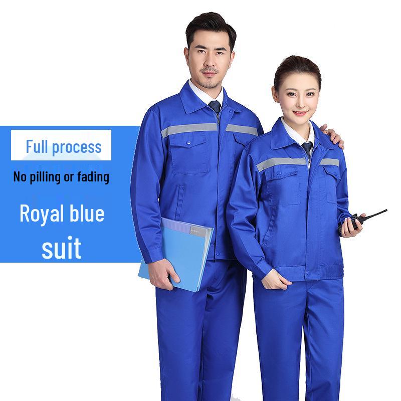 Men's Reflective Workwear Set - Durable Overalls for Workshop, Auto Repair, and Labor Protection (Spring/Autumn)