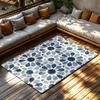 Moroccan Area Rug Vintage Persian Carpet Bohemian Floor Mat Blue Geometric Pattern Home Decor Living Room Bedroom Floor Covering