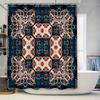 Luxury Mandala Shower Curtain3D Printed Bath Decor with Floral Design Multicolor Waterproof Fabric for Bathroom (Blue)