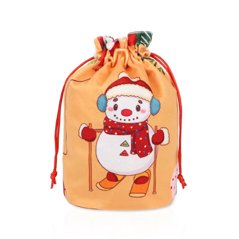 1/5Pcs Christmas Drawstring Gift Bags Santa Snowman Candy Snack Packaging Pouch Bag Christmas Party Decoration New Year Supplies