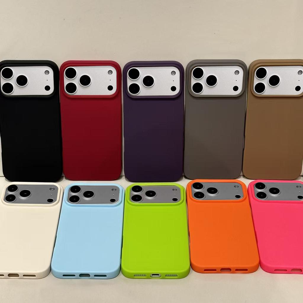 Orange Silikon Minimalistische Handyhülle für iPhone 17 Air 16 Pro Max 15 Plus 14 Pro 13 12 11 Xr X Xs 17Pro Max Mattierte Schutzhülle Stoßfeste Handyabdeckung
