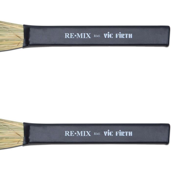Balai batterie - VICFIRTH - RM1 REMIX - Brins sorgo (broomcorn) - Longueur 35,9 cm - Son délicat studio